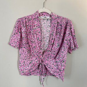 Zara Pink Floral Blouse